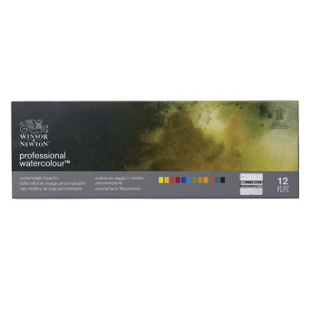 Professional Watercolor half-pans Travel set - Winsor & Newton - 12 colors