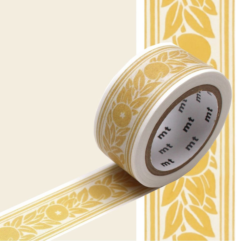 Washi paper tape William Morris - MT Masking Tape - Orange Border, 7 m