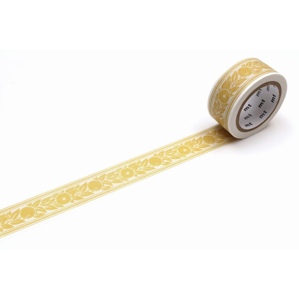 Taśma papierowa washi William Morris - MT Masking Tape - Orange Border, 7 m
