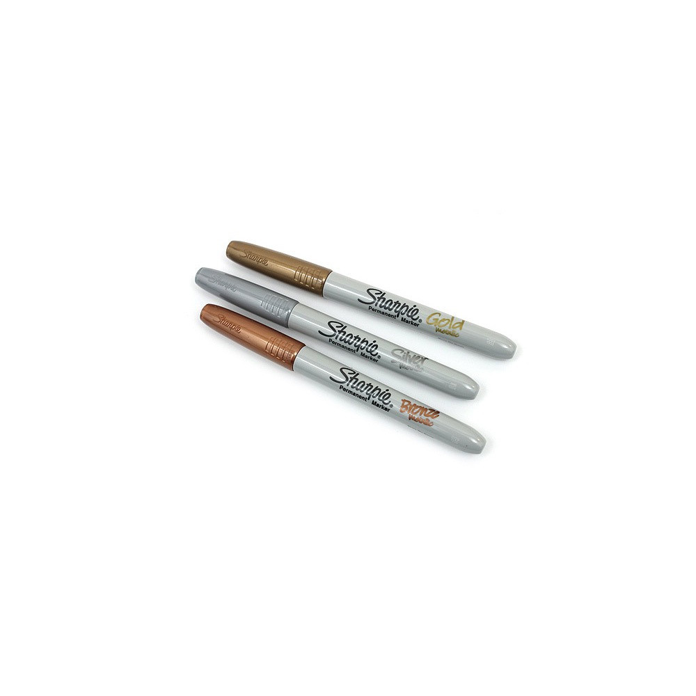 Set of permanent Metallic markers - Sharpie - 3 colors, 1 mm