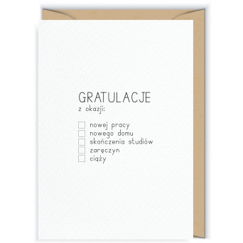 Kartka okolicznościowa - Cudowianki - Gratulacje z okazji... , 12 x 17 cm