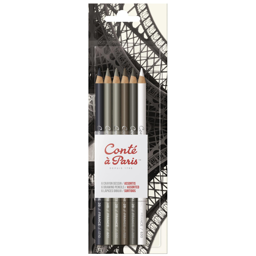 Set of Drawing colored pencils - Conté à Paris - 6 colors
