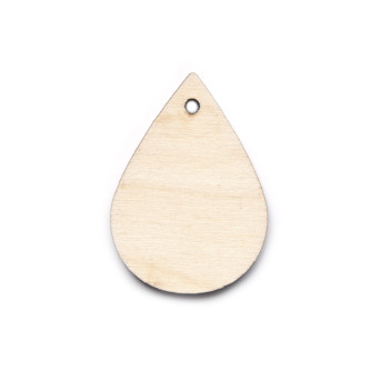 Drewniana zawieszka - Simply Crafting - kropla, 4 cm