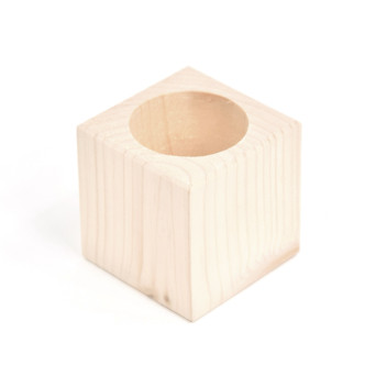 Kubek, pojemnik na długopisy - drewniany, 7 x 7 x 7 cm