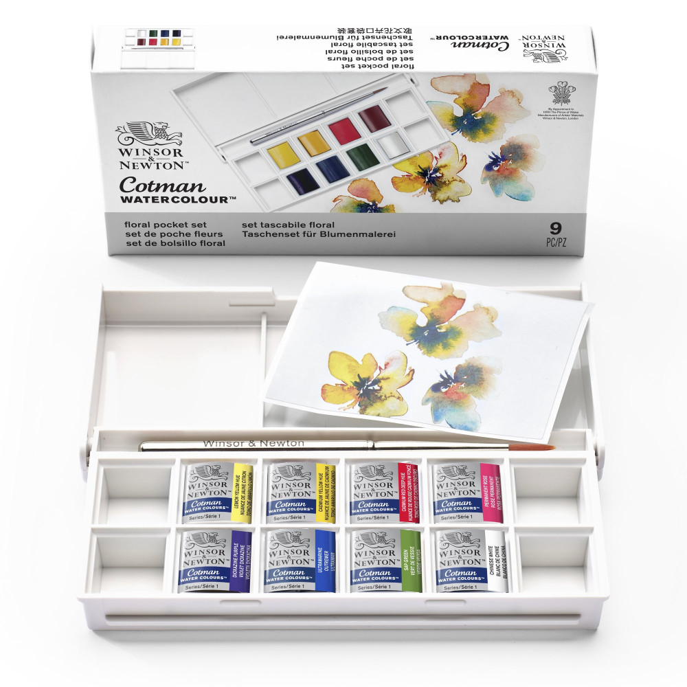 Set of Floral Cotman Watercolors Pocket - Winsor & Newton - 8 colors