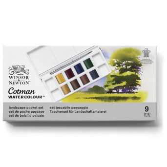 Zestaw farb akwarelowych Cotman Landscape - Winsor & Newton - 8 kolorów