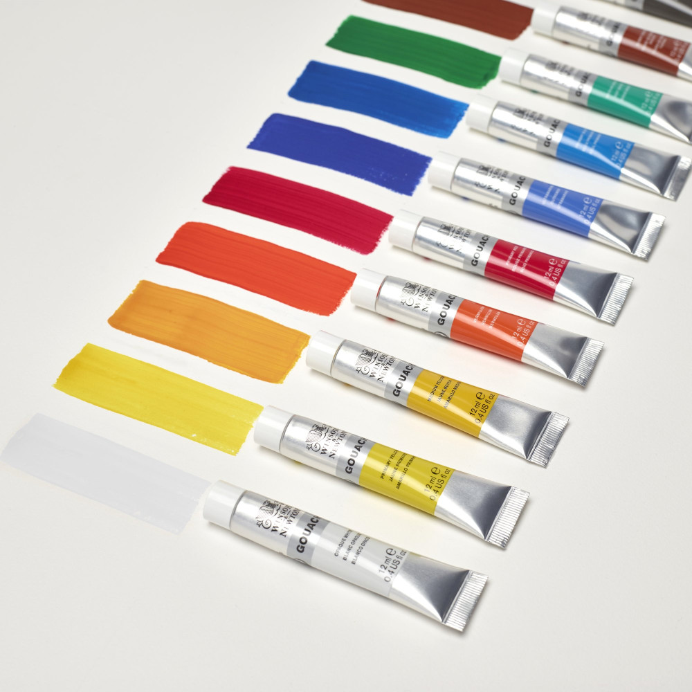 Zestaw farb gwaszy - Winsor & Newton - 10 kolorów x 12 ml