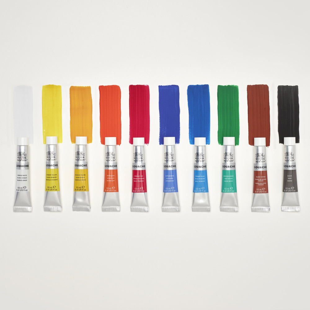 Zestaw farb gwaszy - Winsor & Newton - 10 kolorów x 12 ml