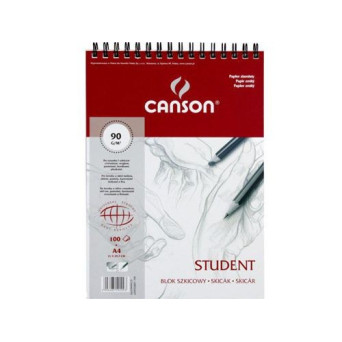 Blok szkicowy Student A4 - Canson - spirala, 90 g, 100 ark.