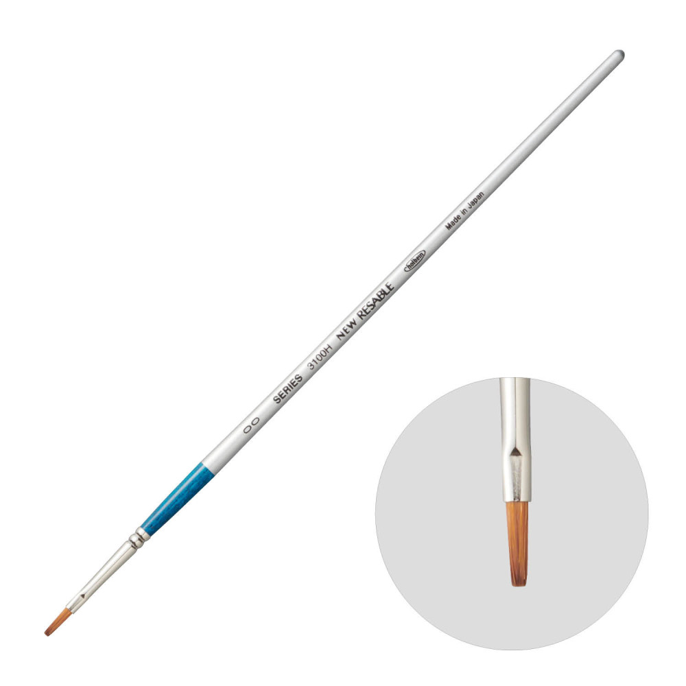 Flat, mixed bristles, Watercolor Resable brush, 3100H series - Holbein - no. 00