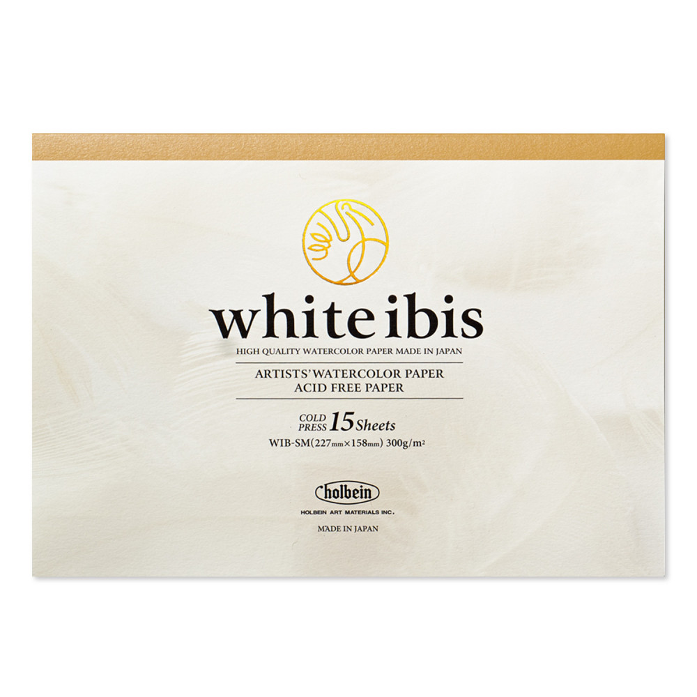 Watercolor paper White Ibis - Holbein - cold pressed, 22 x 15 cm, 300 g, 15 sheets