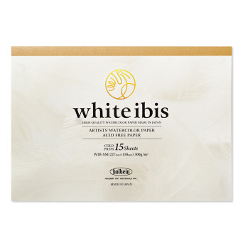Watercolor paper White Ibis - Holbein - cold pressed, 22 x 15 cm, 300 g, 15 sheets