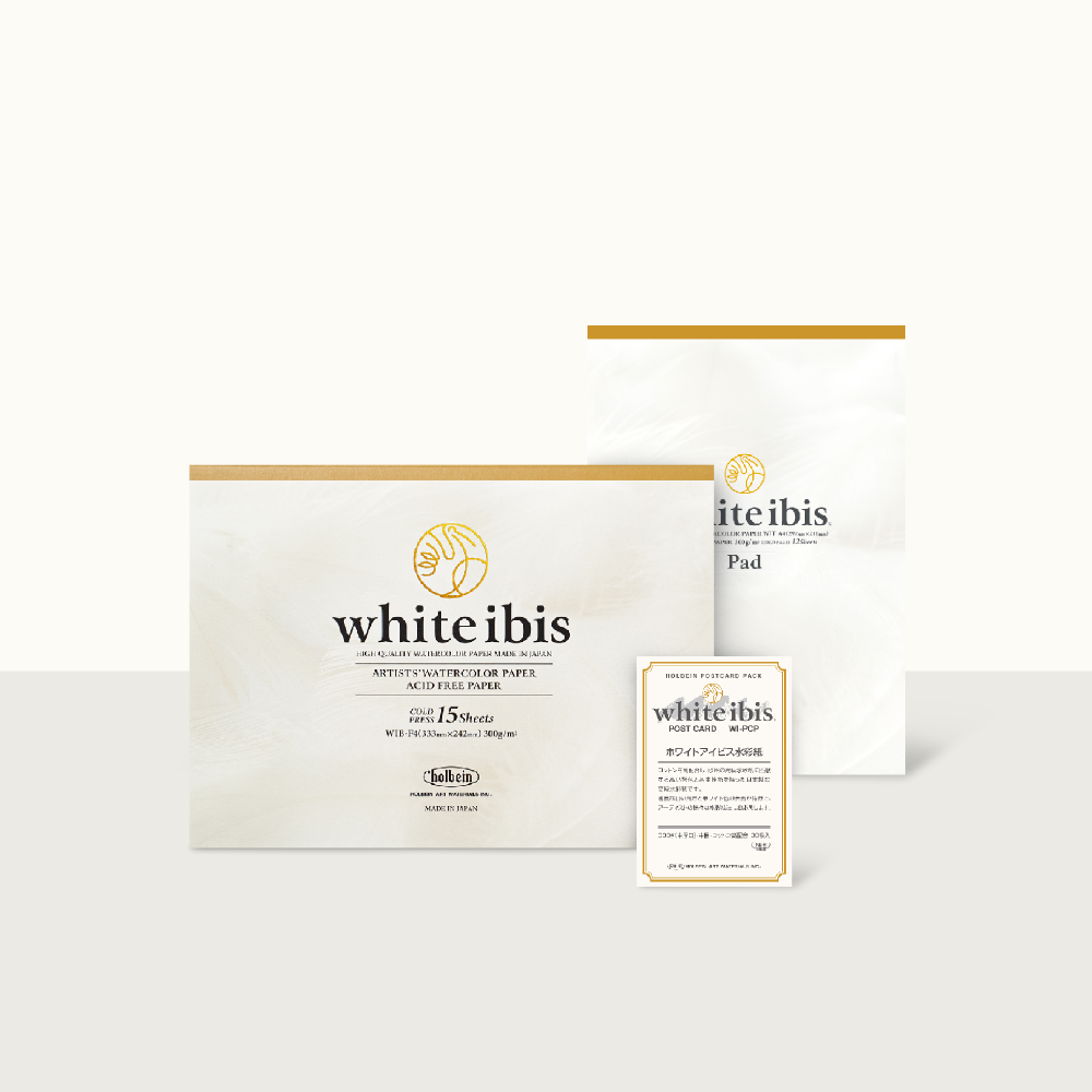 Papier do akwareli White Ibis - Holbein - cold press, 10 x 14,7 cm, 300 g, 30 ark.