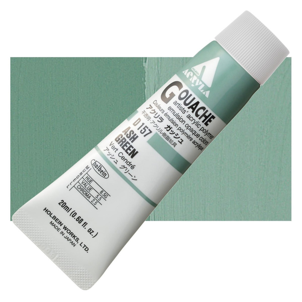 Acryla Gouache paint - Holbein - Ash Green, 20 ml