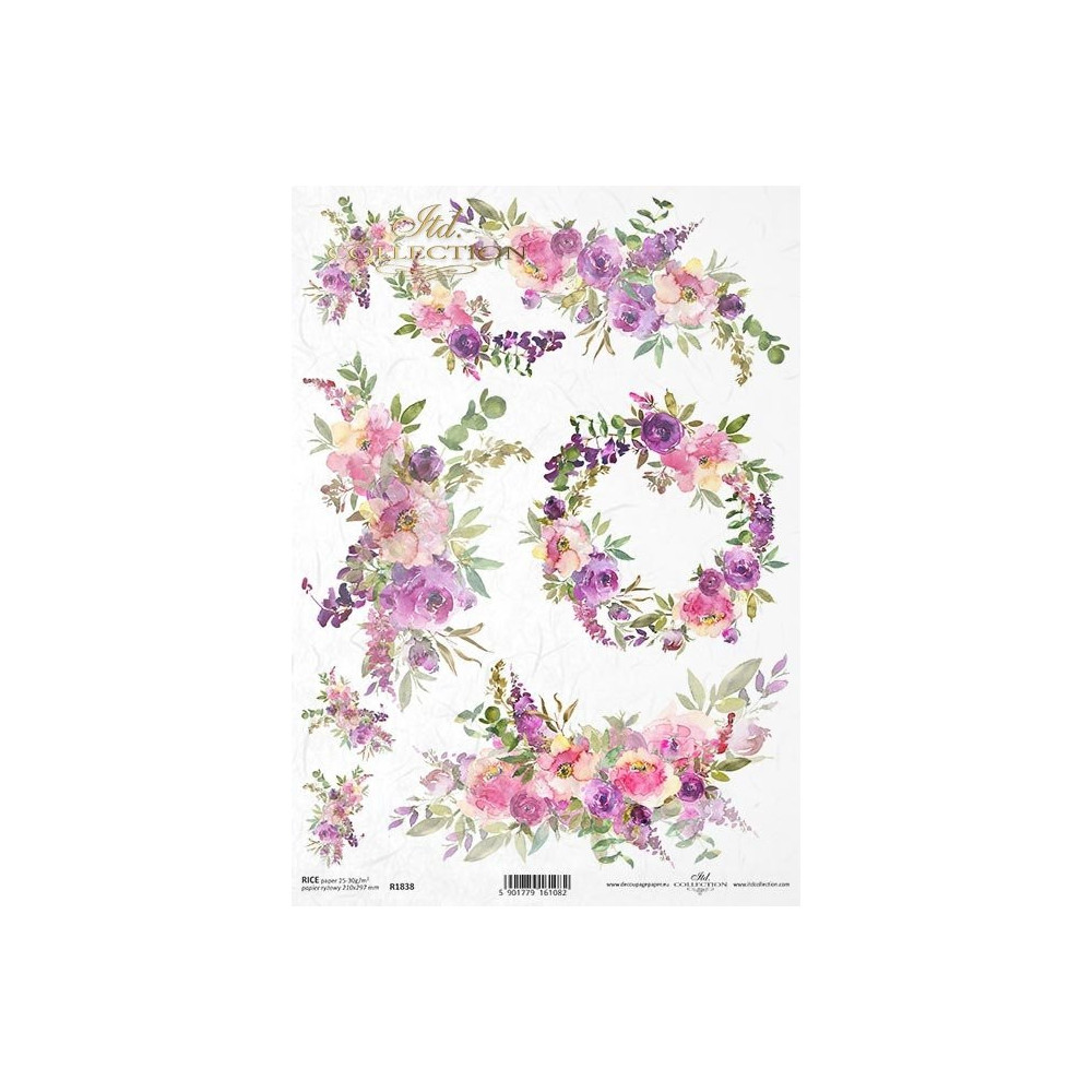 Papier do decoupage A4 - ITD Collection - ryżowy, R1838