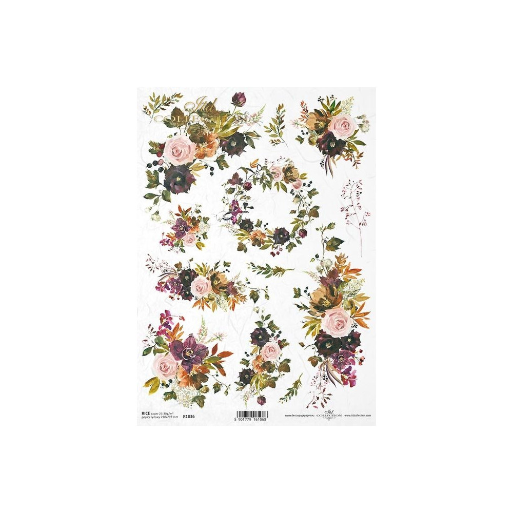 Papier do decoupage A4 - ITD Collection - ryżowy, R1836