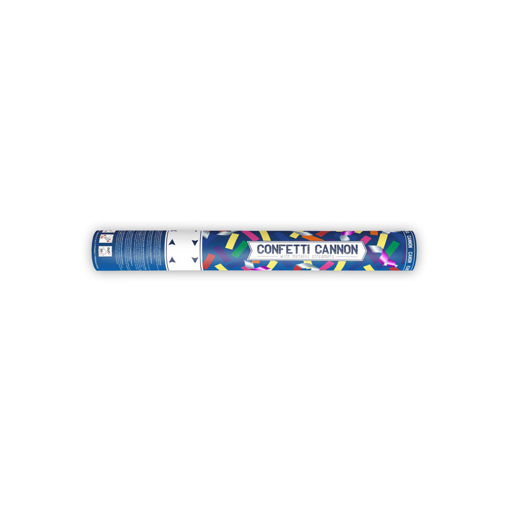 Confetti cannon - confetti and streamers, colorful, 40 cm