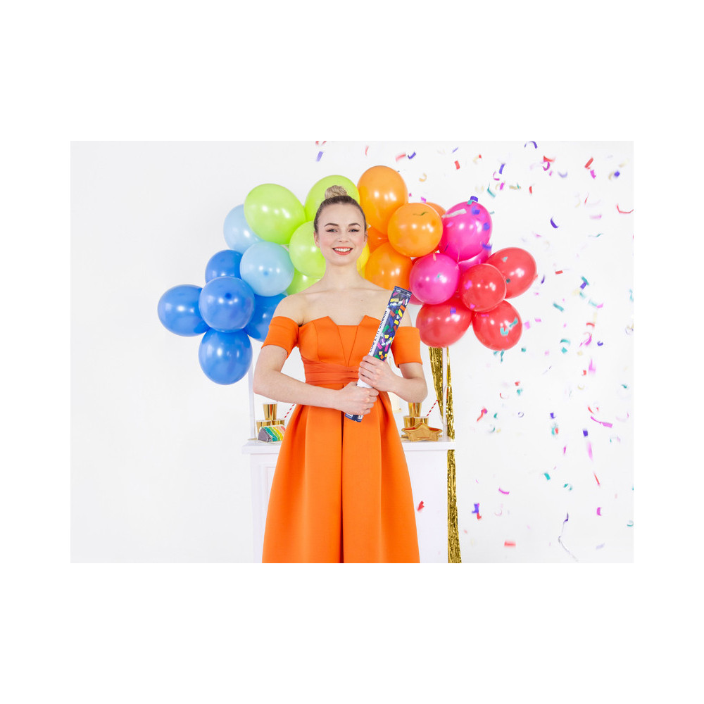 Confetti cannon - confetti and streamers, colorful, 40 cm