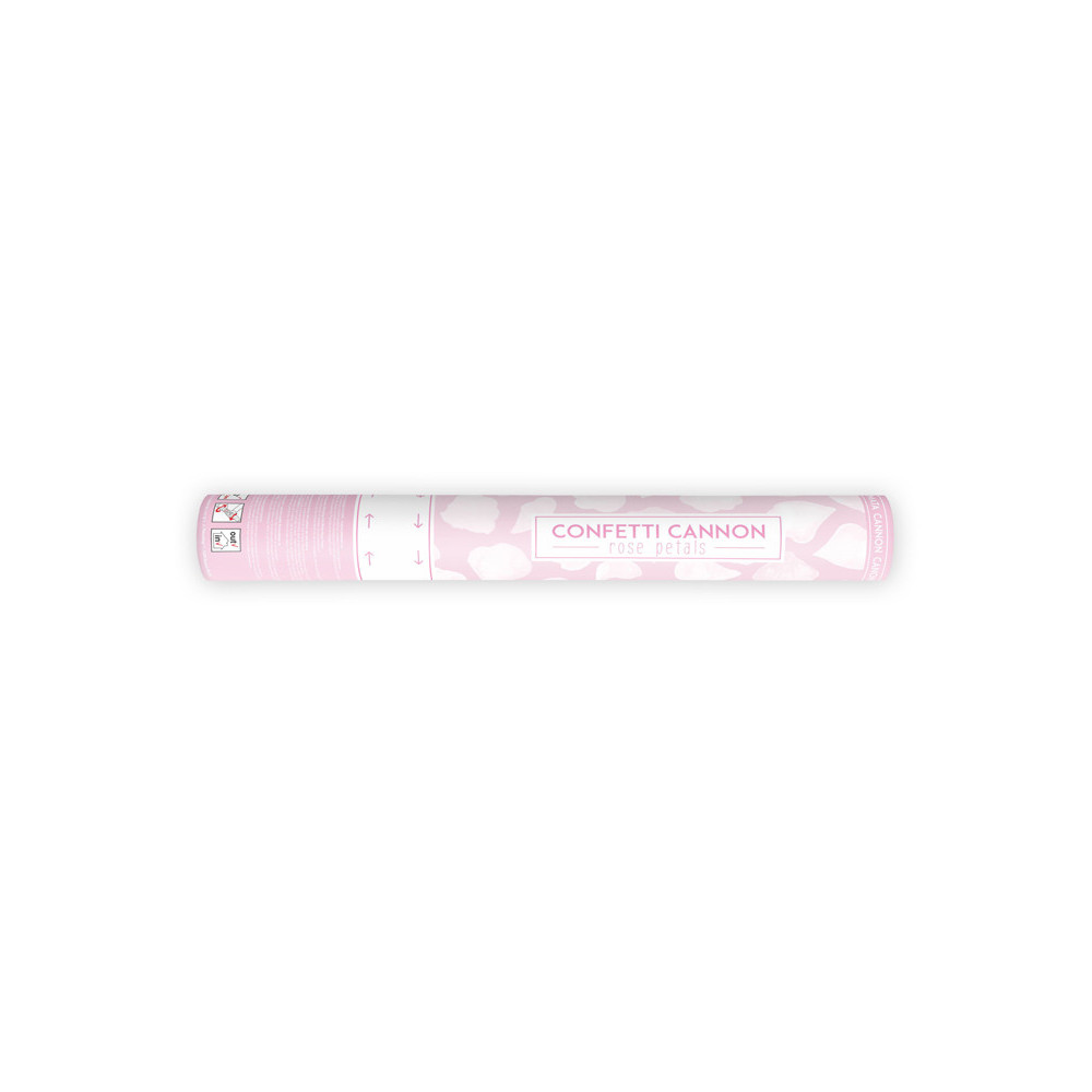 Confetti cannon - rose petals, white, 40 cm