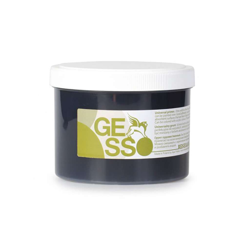 Gesso universal primer for oil and acrylic paints - Renesans - black, 500 ml