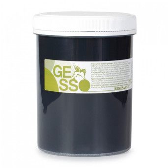 Gesso universal primer for oil and acrylic paints - Renesans - black, 1200 ml