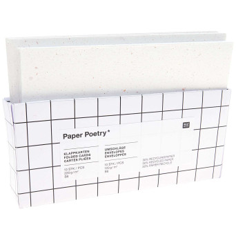 Set of folded cards and envelopes - Paper Poetry - White, B6, 10 pcs.