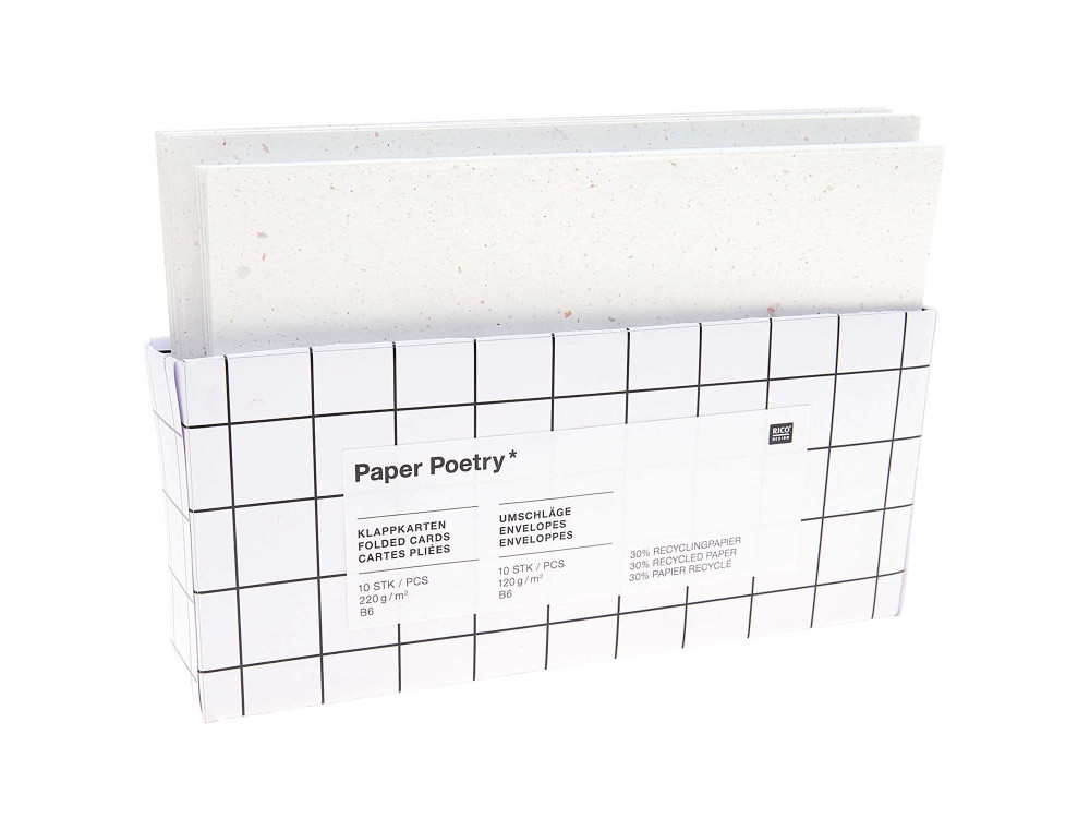 Zestaw kopert i kart - Paper Poetry - White, B6, 10 szt.