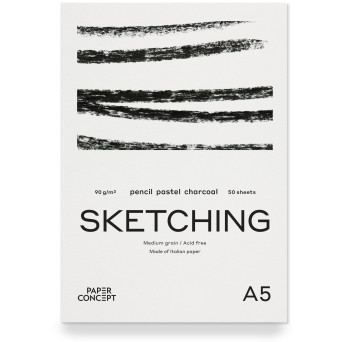 Sketching paper pad - PaperConcept - medium grain A5 90 g 50 sheets