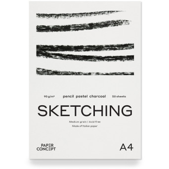 Sketching paper pad - PaperConcept - medium grain A4 90 g 50 sheets