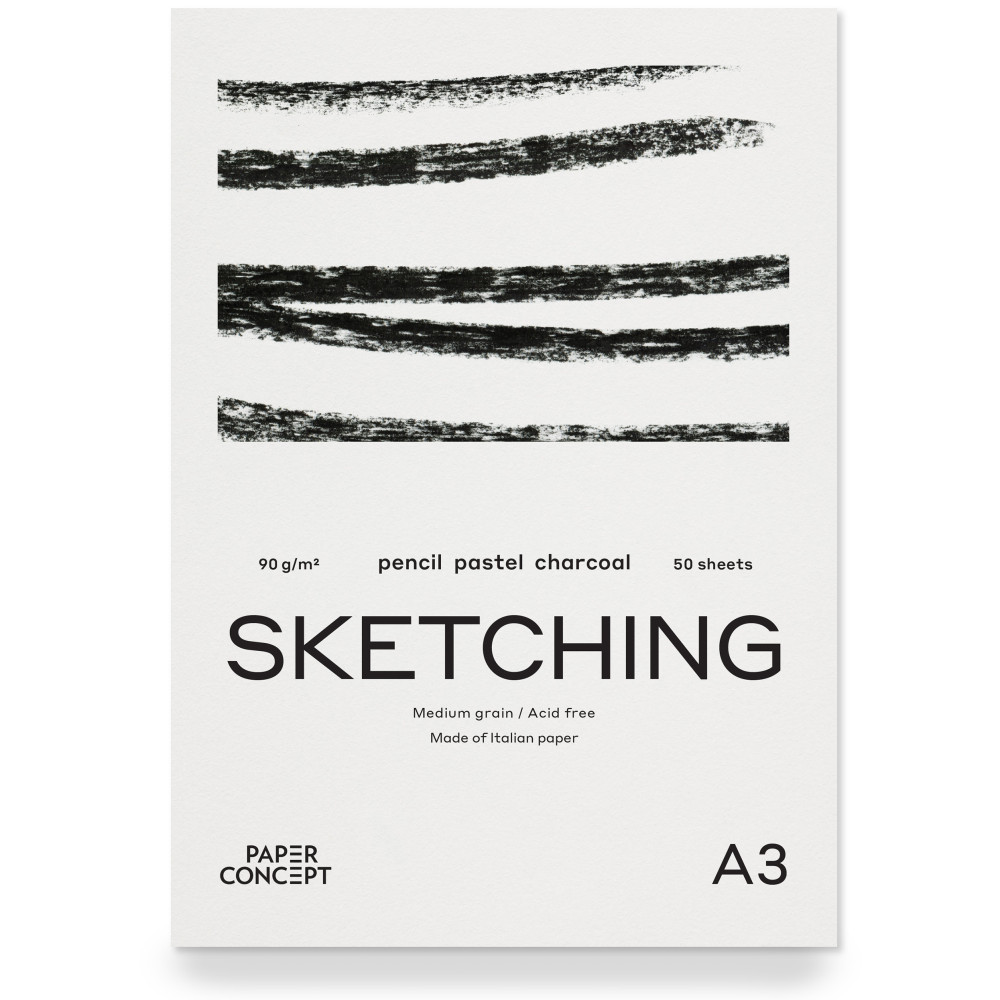 Sketching paper pad - PaperConcept - medium grain A3 90 g 50 sheets
