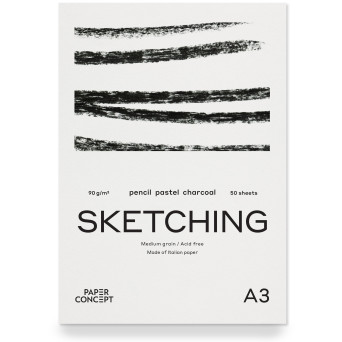 Sketching paper pad - PaperConcept - medium grain A3 90 g 50 sheets