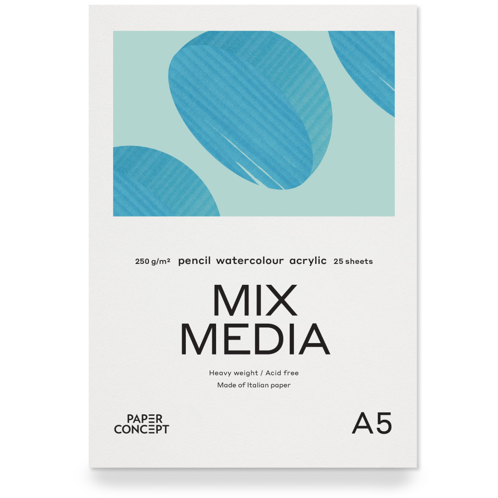 Mix Media paper pad - PaperConcept - medium grain A5 250 g 25 sheets