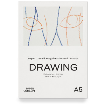 Drawing paper pad - PaperConcept - medium grain A5 120 g 50 sheets