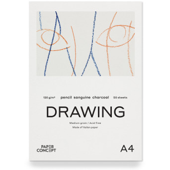 Blok rysunkowy Drawing - PaperConcept - medium grain A4 120 g 50 ark.