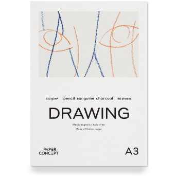 Drawing paper pad - PaperConcept - medium grain A3 120 g 50 sheets