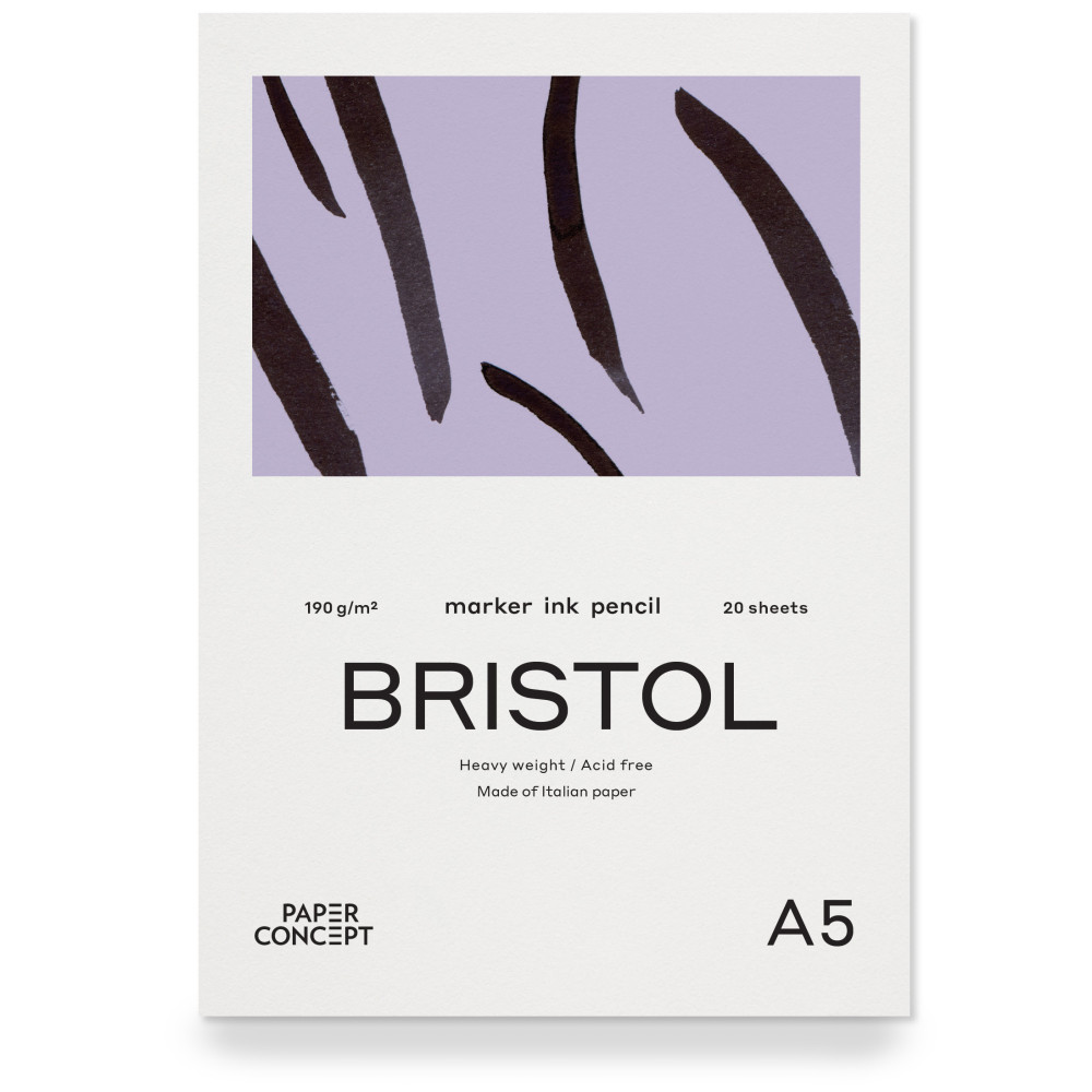 Blok do kredek i tuszu Bristol - PaperConcept - smooth A5 190 g 20 ark.