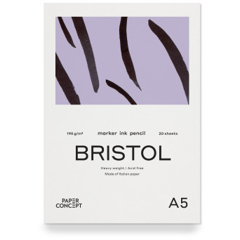 Bristol paper pad - PaperConcept - smooth A5 190 g 20 sheets