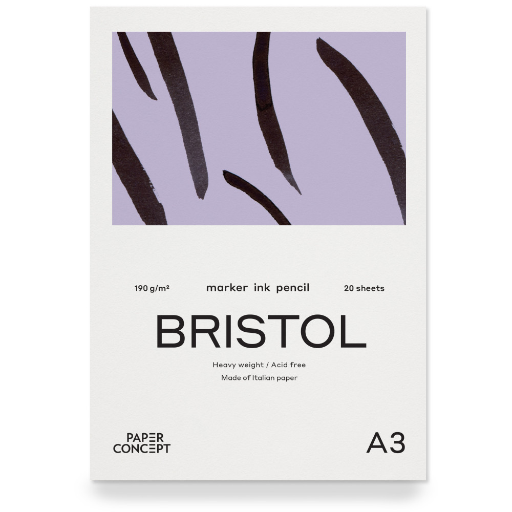 Bristol paper pad - PaperConcept - smooth A3 190 g 20 sheets