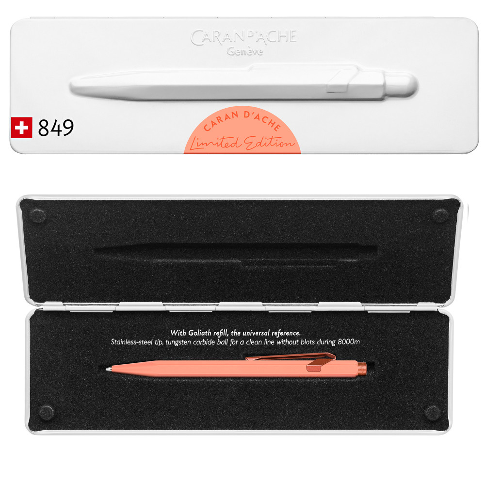 Długopis 849 Claim Your Style z etui - Caran d'Ache - Tangerine