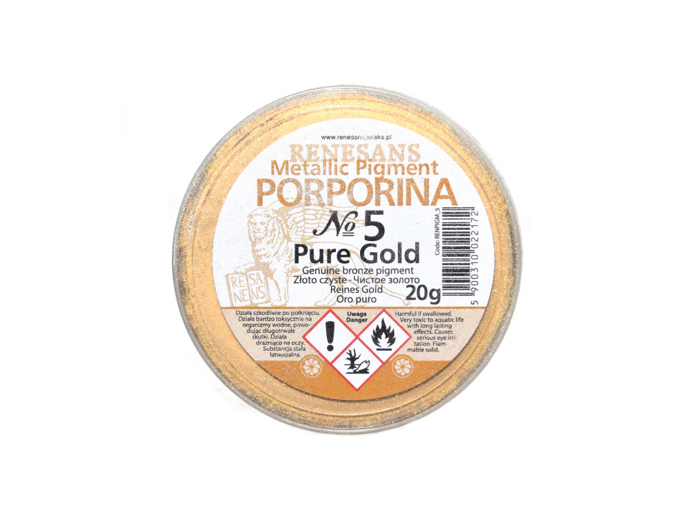 Porporina, pigment metaliczny - Renesans - złoto czyste, 20 g