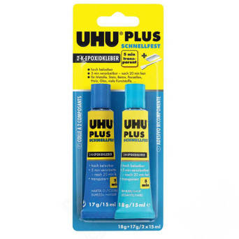 Klej epoksydowy Plus, 5 minutowy, dwuskładnikowy - UHU - 2 x 15 ml