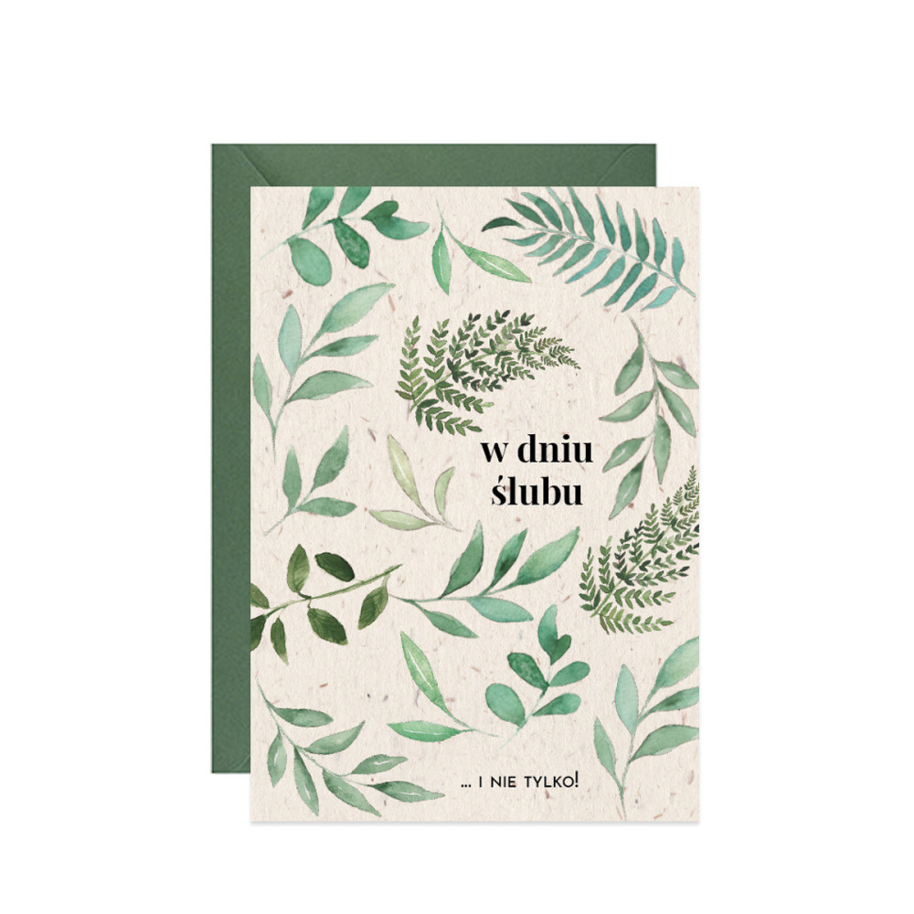 Greeting card A6 - Paperwords - On the wedding day, leaves