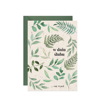 Kartka okolicznościowa A6 - Paperwords - W dniu ślubu, liście