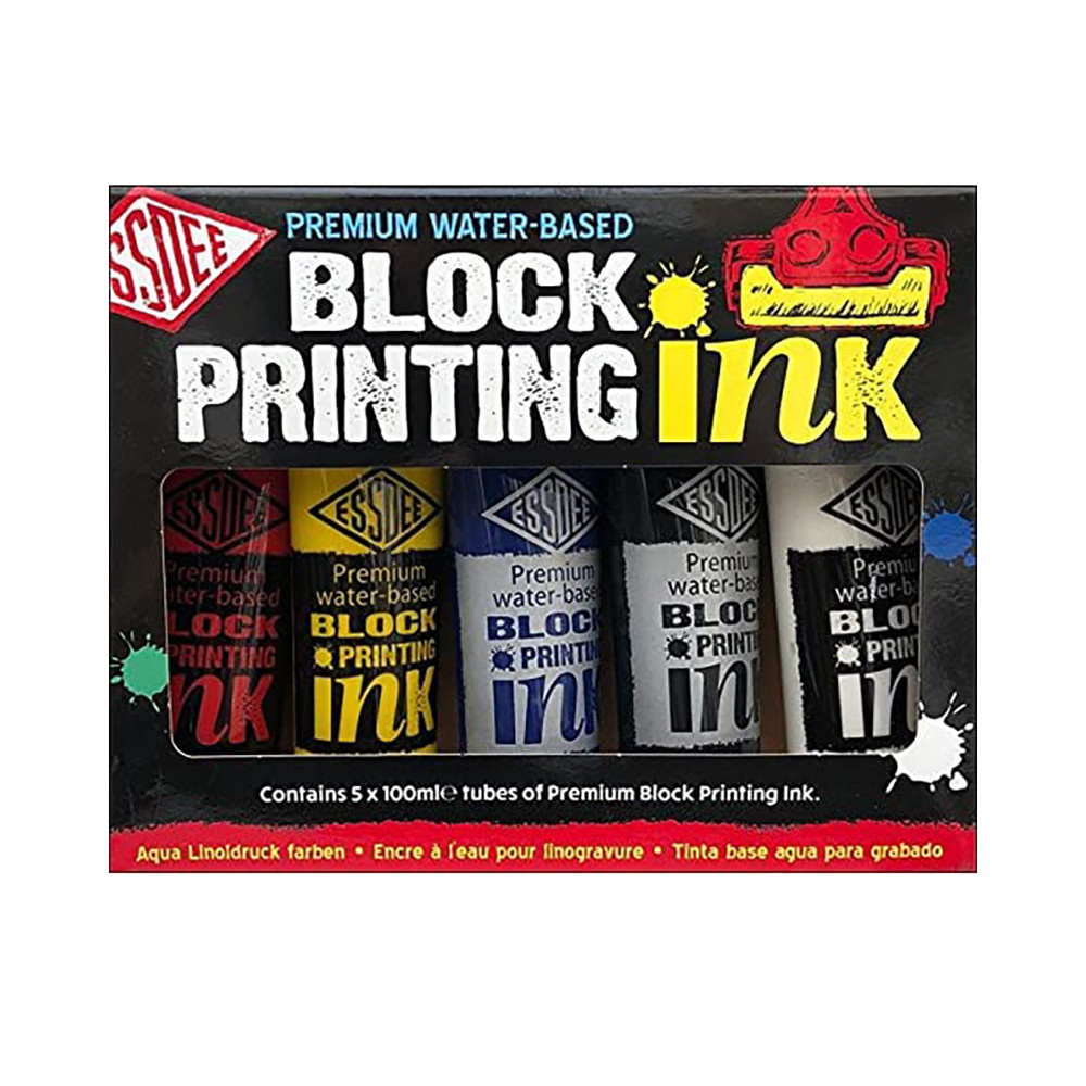 Zestaw farb, tuszów do linorytu Ink - Essdee - 5 kolorów x 100 ml