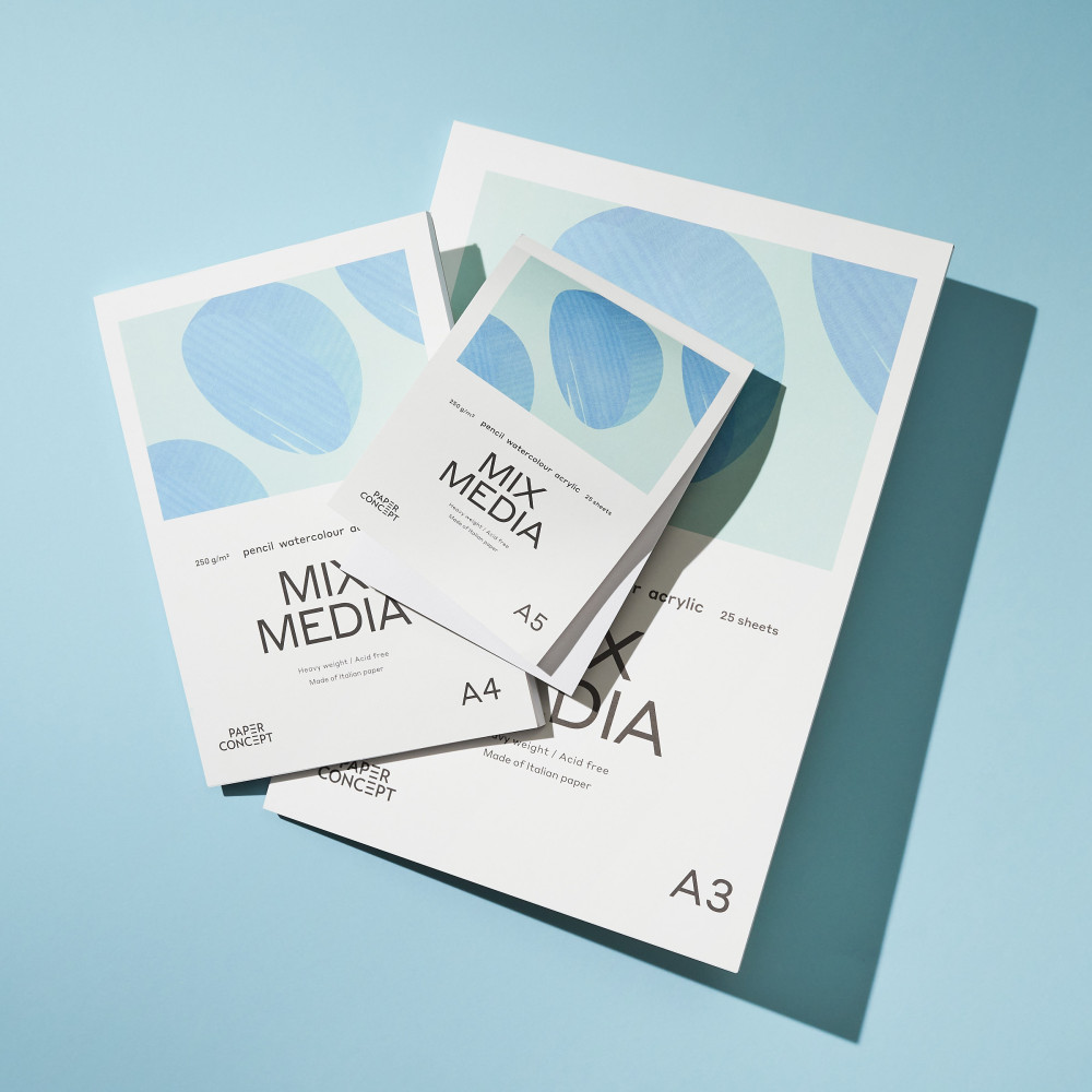Mix Media paper pad - PaperConcept - medium grain A3 250 g 25 sheets