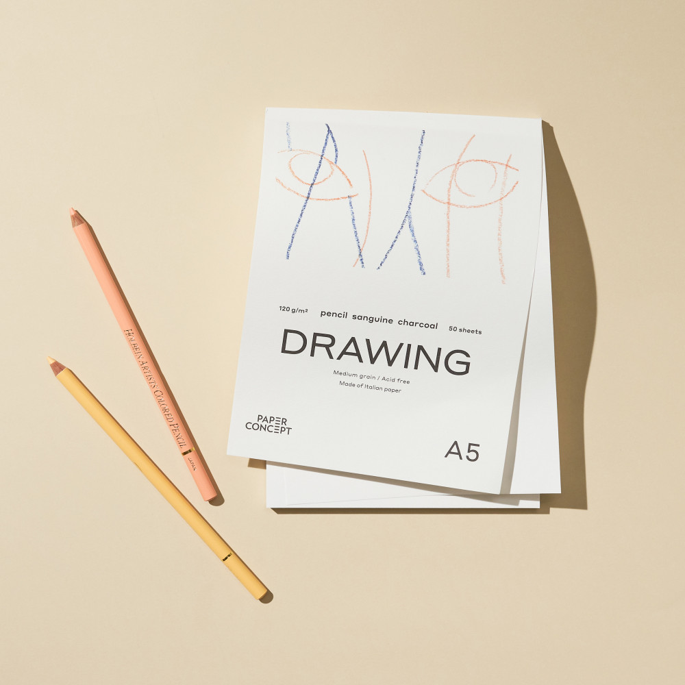 Drawing paper pad - PaperConcept - medium grain A5 120 g 50 sheets
