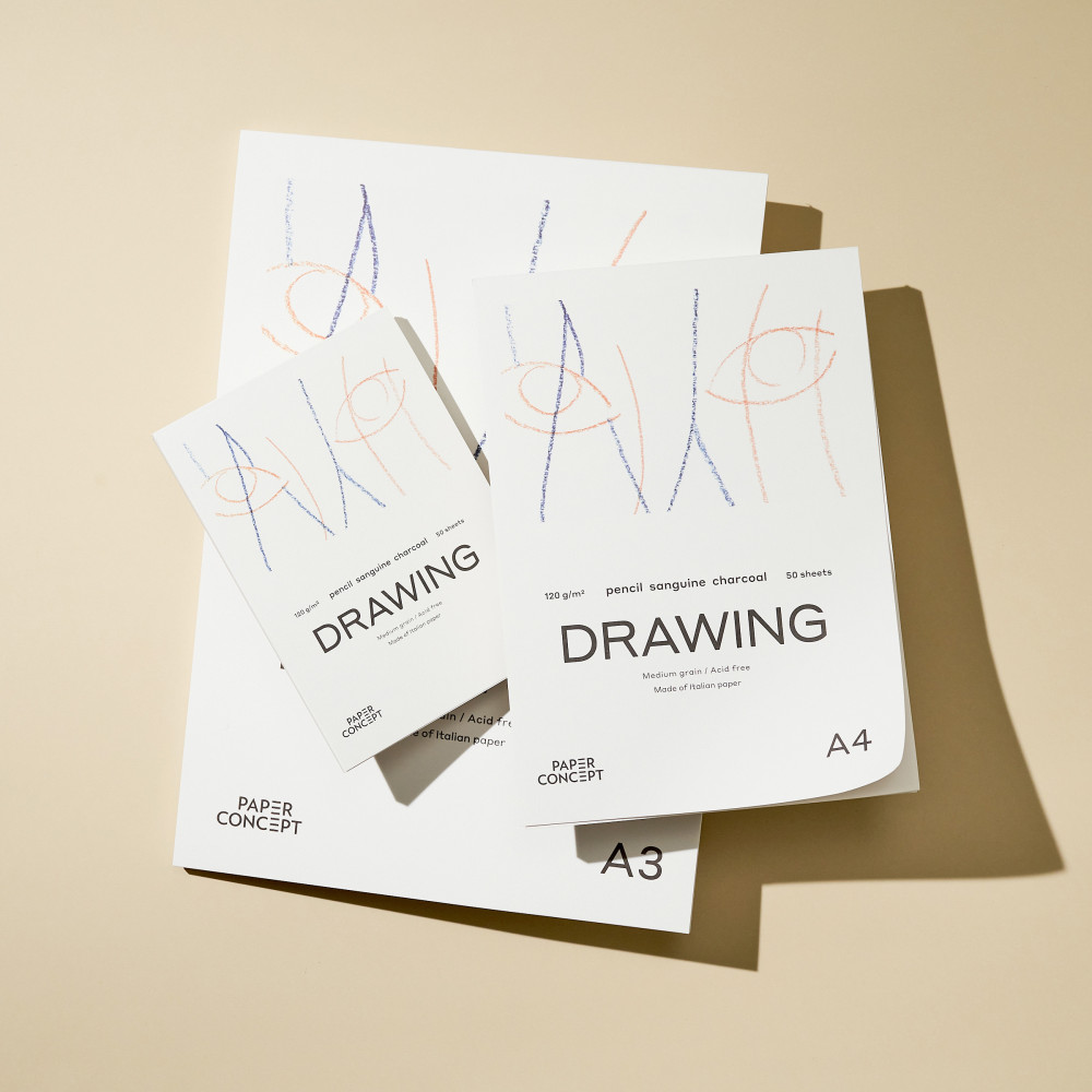 Blok rysunkowy Drawing - PaperConcept - medium grain A3 120 g 50 ark.