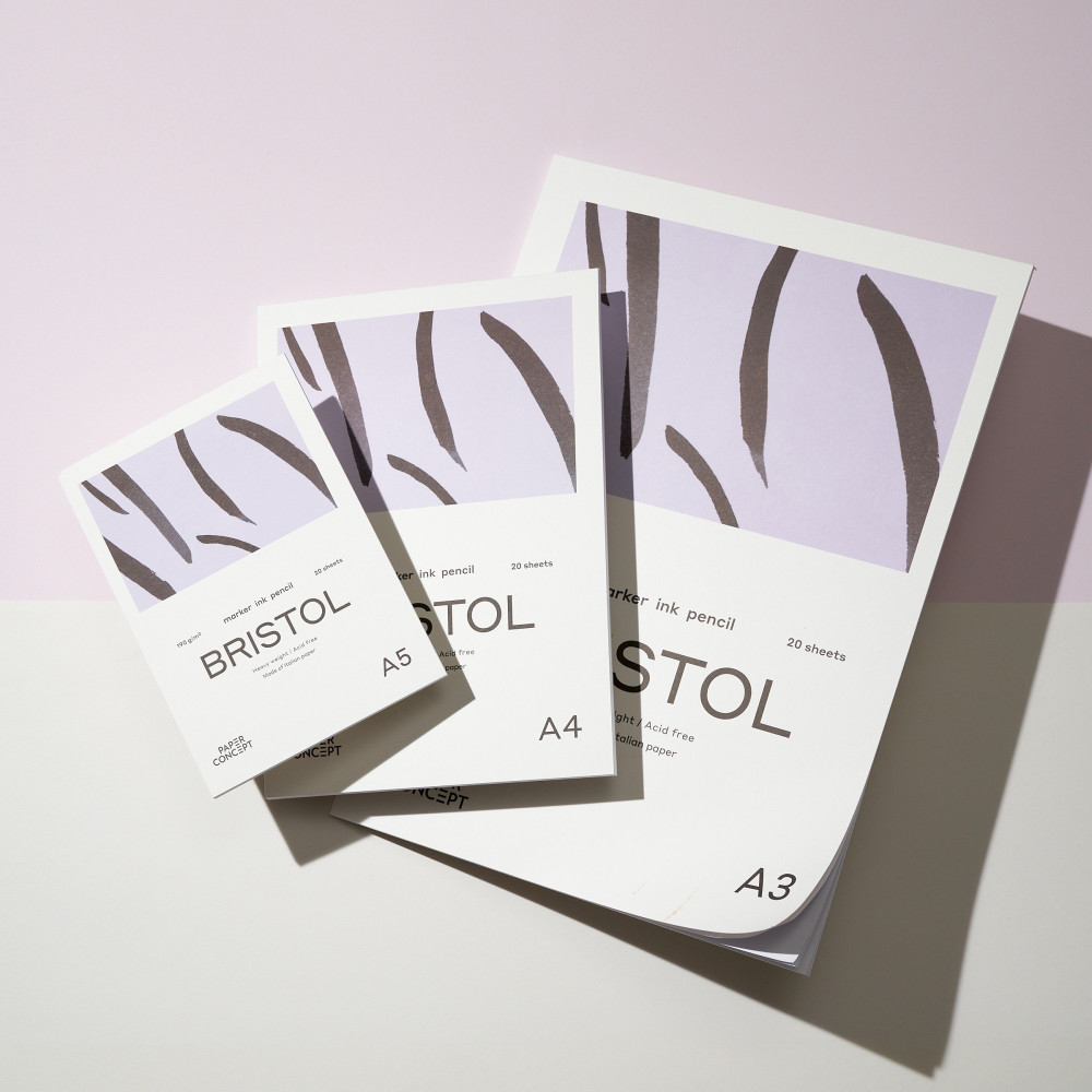 Bristol paper pad - PaperConcept - smooth A3 190 g 20 sheets