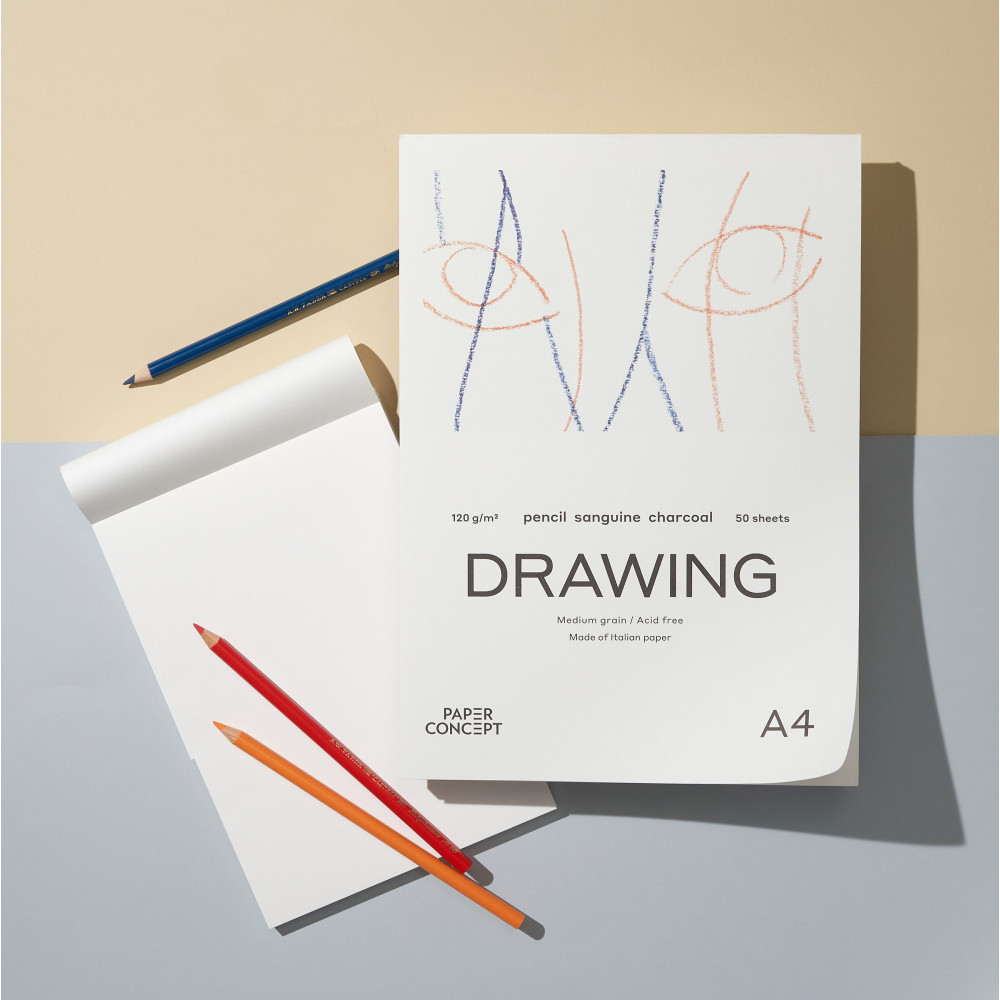 Drawing paper pad - PaperConcept - medium grain A3 120 g 50 sheets