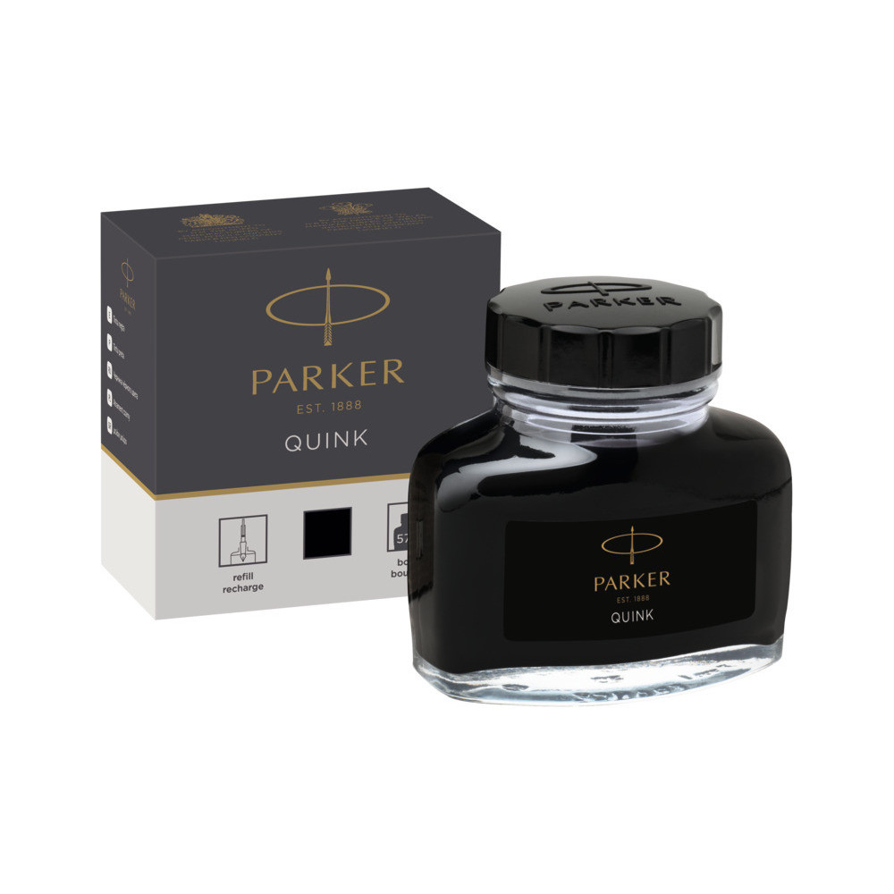 Quink fountain pan ink - Parker - black, 57 ml